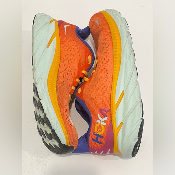 HOKA One One Clifton 8 Running Shoes Sneakers Coral Orange Women’s Size 10.5 B - Picture 10 of 12